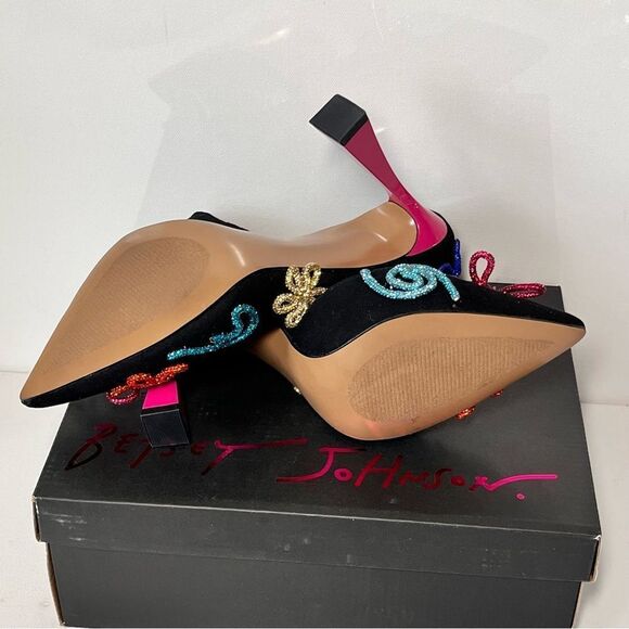 Betsey Johnson Kimara Embellished Pointed Toe D'Orsay Heels - Picture 8 of 8